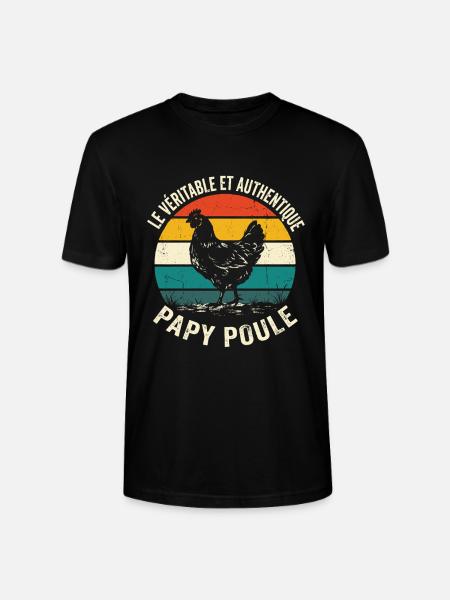Véritable Et Authentique Papy Poule - T-shirt bio CRAFTER Stanley Stella Unisexe - noir