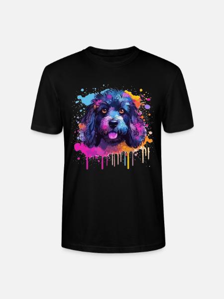 Pudel Splash Art Dog Bunt - Stanley/Stella Unisex Bio-T-Shirt CRAFTER - Schwarz