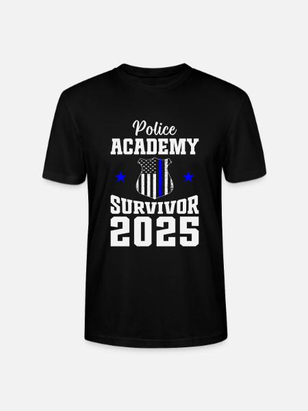 Polizeiakademie Überlebende 2025 Abschlusspolizei - Stanley/Stella Unisex Bio-T-Shirt CRAFTER - Schwarz