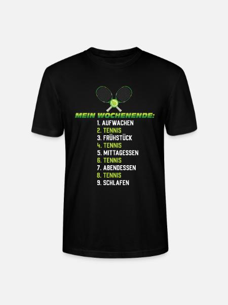 Tennis Wochenendplan – Lustiger Zeitplan - Stanley/Stella Unisex Bio-T-Shirt CRAFTER - Schwarz