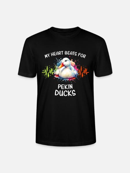 Peking Duck Heart Line - Stanley/Stella CRAFTER Unisex Organic T-Shirt - black