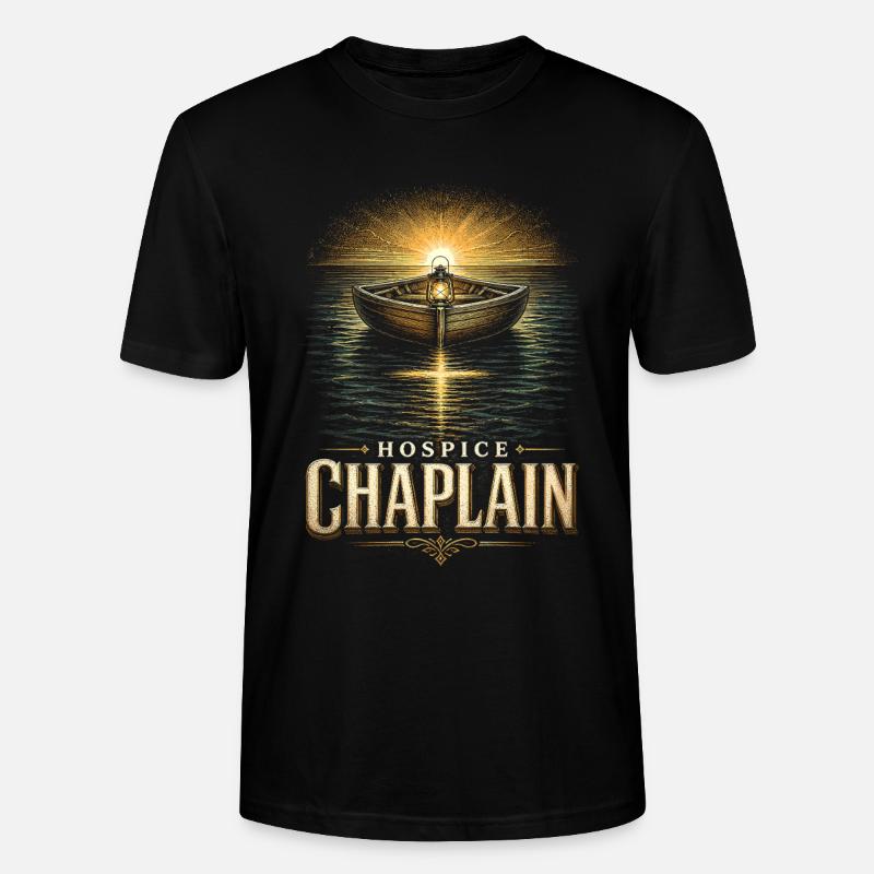 Chaplain, cleric, pastor, hospice priest - Stanley/Stella CRAFTER Unisex Organic T-Shirt - black