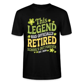 teacher Retirement Gifts for Teachers Retirement - T-shirt bio CRAFTER Stanley Stella Unisexe - noir - Devant - Alina (178cm) & Michal (187cm)
