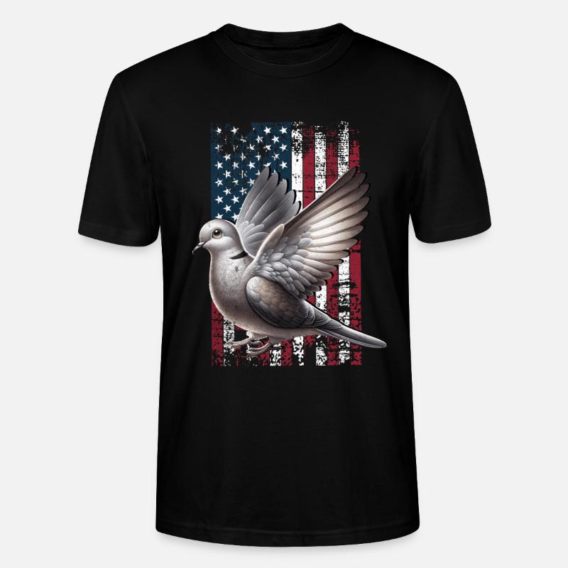 Diamond Dove US Diamanttaube - T-shirt bio CRAFTER Stanley Stella Unisexe - noir