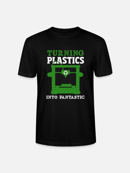 Turning Plastic Into Awesome 3D Printer - Stanley/Stella CRAFTER Unisex Organic T-Shirt - black