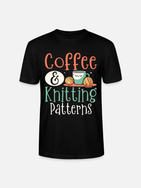 Coffee Knitting Knitter - Stanley/Stella CRAFTER Unisex Organic T-Shirt - black