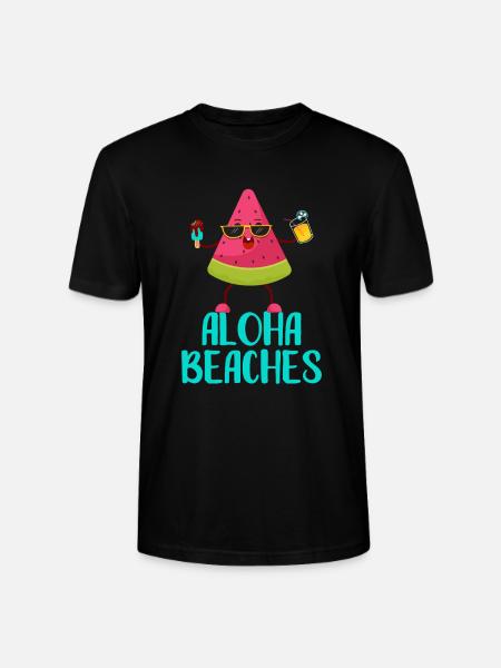 Aloha Beaches Cool Watermelon Vacation Summer - Stanley/Stella CRAFTER Unisex Organic T-Shirt - black
