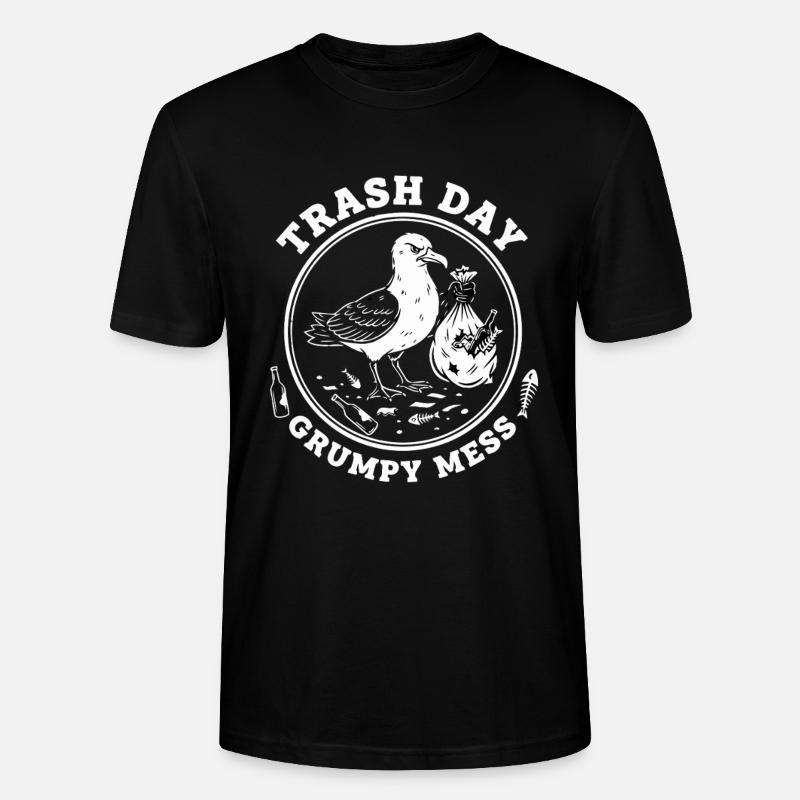 Möwe Trash Day Müll - Stanley/Stella Unisex Bio-T-Shirt CRAFTER - Schwarz