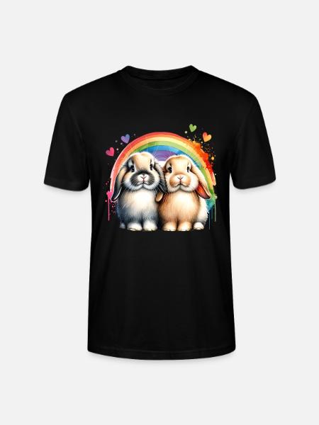 Dwarf Ram Rabbit Gift - Stanley/Stella CRAFTER Unisex Organic T-Shirt - black
