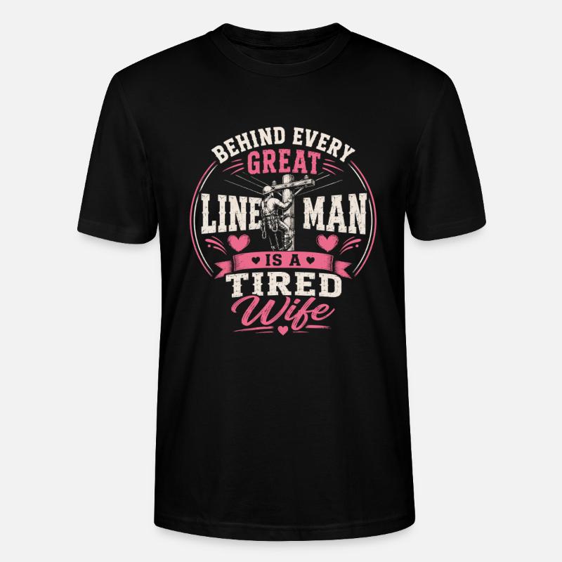 Lineman Love Cable Electricity Technology - Stanley/Stella CRAFTER Unisex Organic T-Shirt - black