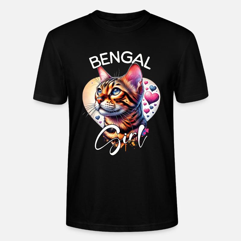 Bengal Cat Mädchen Bengalkatze - Stanley/Stella Unisex Bio-T-Shirt CRAFTER - Schwarz