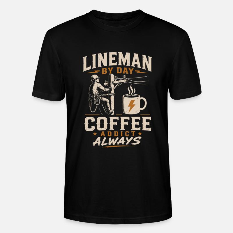 Strom Techniker Kaffee Kabel Arbeit - Stanley/Stella Unisex Bio-T-Shirt CRAFTER - Schwarz