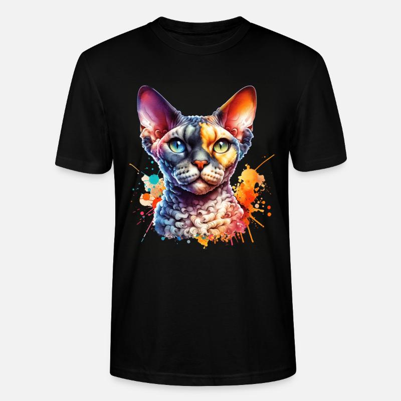 Devon Rex Motiv - Stanley/Stella Unisex Bio-T-Shirt CRAFTER - Schwarz
