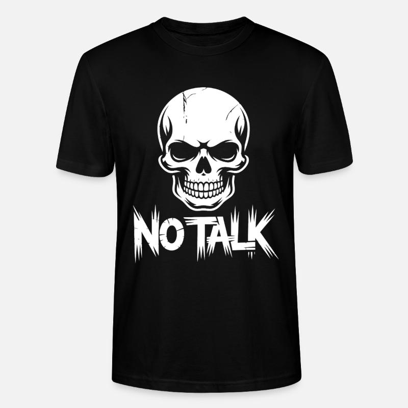 No talk Skull - Stanley/Stella Unisex Bio-T-Shirt CRAFTER - Schwarz