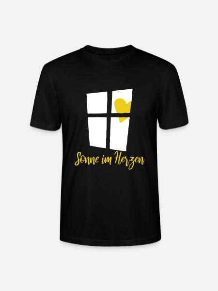 Fenster mit Herz Sonne - Sonne im Herzen - Stanley/Stella Unisex Bio-T-Shirt CRAFTER - Schwarz