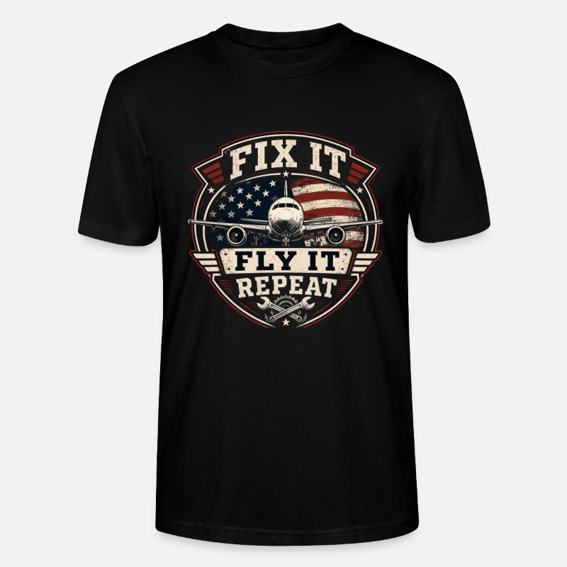 Flugzeugtechnik Wartung Luftfahrt Beruf - Stanley/Stella Unisex Bio-T-Shirt CRAFTER - Schwarz