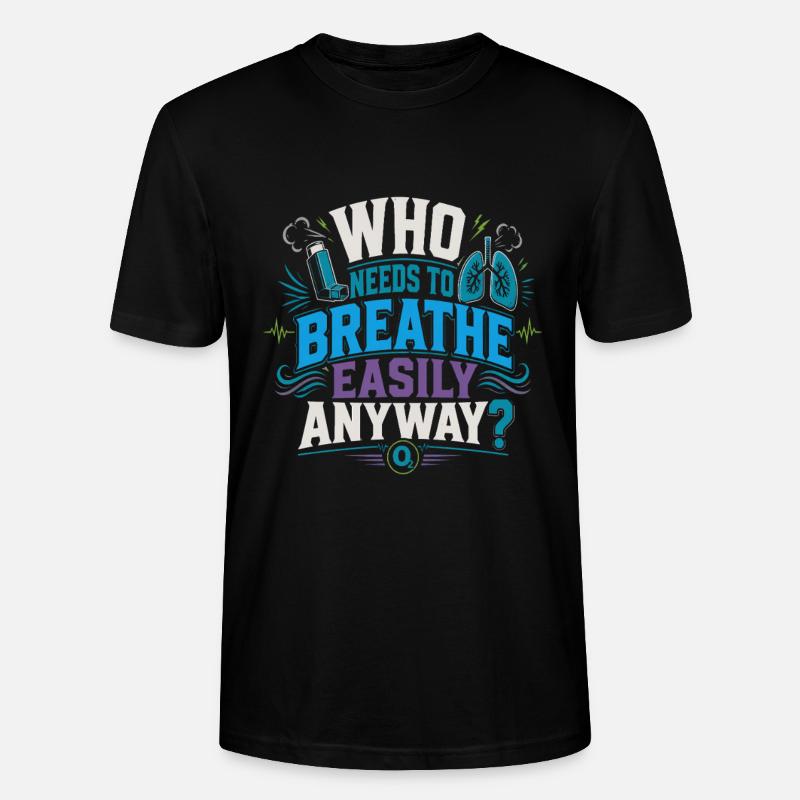 Asthme Asthmatiques - T-shirt bio CRAFTER Stanley Stella Unisexe - noir