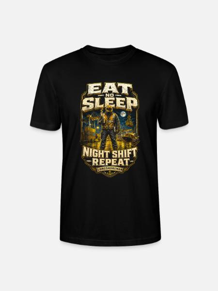 Hafenarbeiter Eat Not Sleep Night Shift - Stanley/Stella Unisex Bio-T-Shirt CRAFTER - Schwarz