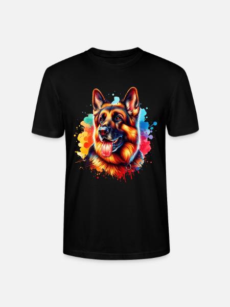 German Shepherd Motif - Stanley/Stella CRAFTER Unisex Organic T-Shirt - black