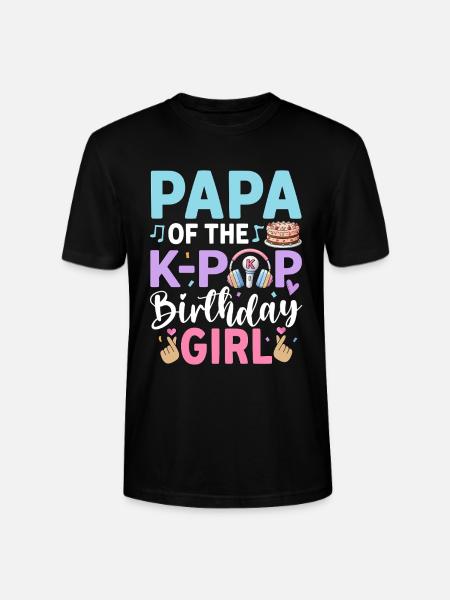 Papa de La Fille d’anniversaire K-Pop - T-shirt bio CRAFTER Stanley Stella Unisexe - noir
