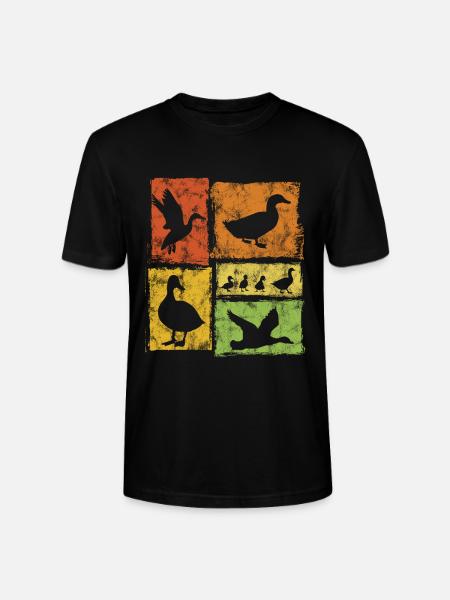 Duck Perspectives - Retro Graphic - Stanley/Stella CRAFTER Unisex Organic T-Shirt - black