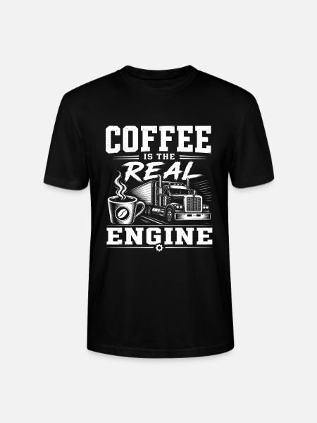 Truck Driver Road Caffeine - Stanley/Stella CRAFTER Unisex Organic T-Shirt - black