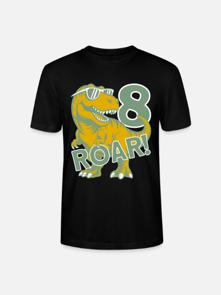 DINO 8 YEARS DINOSAUR 8TH BIRTHDAY - Stanley/Stella CRAFTER Unisex Organic T-Shirt - black