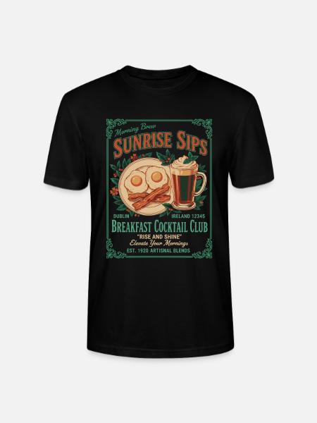 Breakfast Brunch Coffee Pancake Bacon Food - Stanley/Stella CRAFTER Unisex Organic T-Shirt - black
