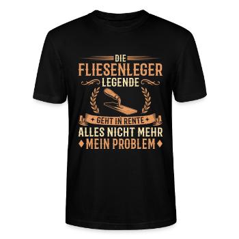 Abschied Fliesenleger Legende in Rente - Stanley/Stella Unisex Bio-T-Shirt CRAFTER - Schwarz - Vorne - Alina (178cm) & Michal (187cm)