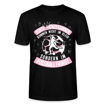 Echte Prinzessinnen Fußballspielerin Fußballtrikot - Stanley/Stella Unisex Bio-T-Shirt CRAFTER - Schwarz - Vorne - Alina (178cm) & Michal (187cm)