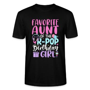 Favorite Aunt of The K-Pop Birthday Girl - Stanley/Stella CRAFTER Unisex Organic T-Shirt - black - Front - Alina (178cm) & Michal (187cm)
