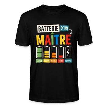 Maître Cadeau humour personnalisé - T-shirt bio CRAFTER Stanley Stella Unisexe - noir - Devant - Alina (178cm) & Michal (187cm)