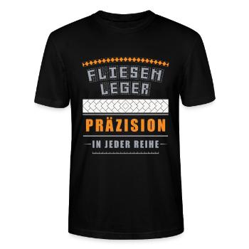 Fliesenleger Präzision in jeder Reihe - Stanley/Stella Unisex Bio-T-Shirt CRAFTER - Schwarz - Vorne - Alina (178cm) & Michal (187cm)