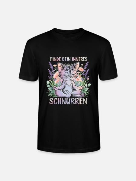 Yoga Katze Inneres Schnurren Namaste - Stanley/Stella Unisex Bio-T-Shirt CRAFTER - Schwarz