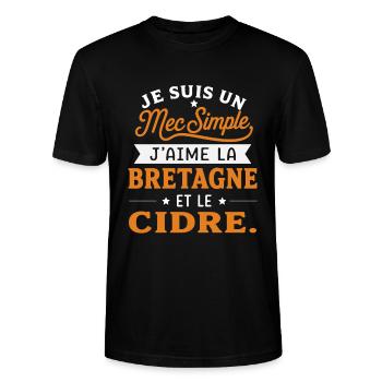 Bretagne Breton Cadeau humour personnalisé - T-shirt bio CRAFTER Stanley Stella Unisexe - noir - Devant - Alina (178cm) & Michal (187cm)