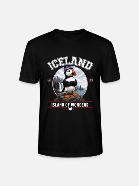 Island Papageitaucher – Insel der Wunder - Stanley/Stella Unisex Bio-T-Shirt CRAFTER - Schwarz