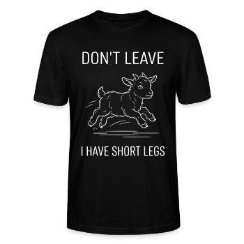 Goat Short Legs Funny Saying - Stanley/Stella CRAFTER Unisex Organic T-Shirt - black - Front - Alina (178cm) & Michal (187cm)
