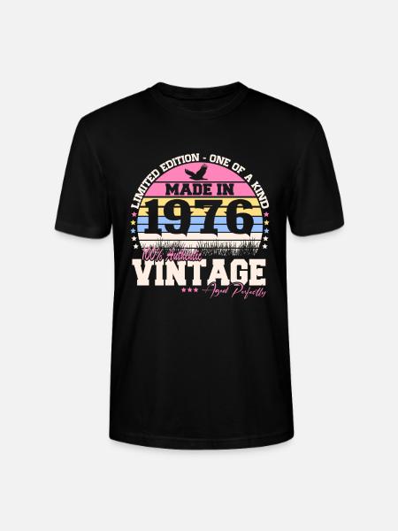 Vintage 1976 Geburtstag Geschenk 50 Jahre Retro - Stanley/Stella Unisex Bio-T-Shirt CRAFTER - Schwarz
