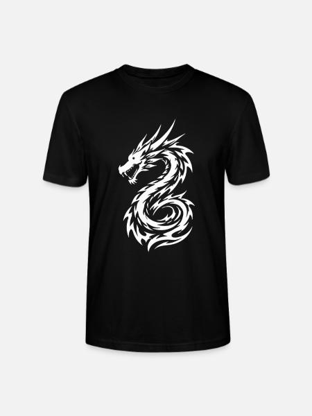 Drache Tribal Tattoo Style Style - Stanley/Stella Unisex Bio-T-Shirt CRAFTER - Schwarz