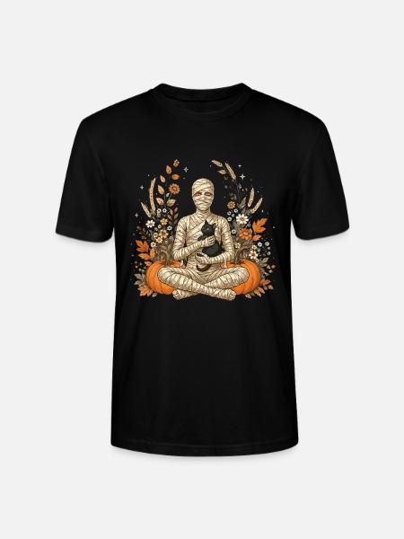 Halloween, Mummy, Black Cat - Stanley/Stella CRAFTER Unisex Organic T-Shirt - black