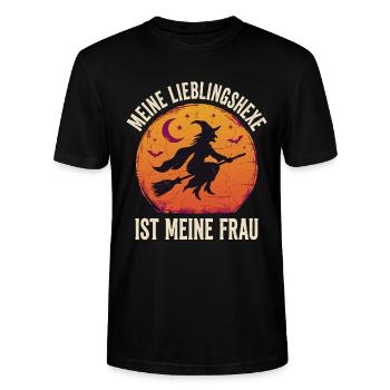 Lieblingshexe Mond Hexe Frau - Stanley/Stella Unisex Bio-T-Shirt CRAFTER - Schwarz - Vorne - Alina (178cm) & Michal (187cm)