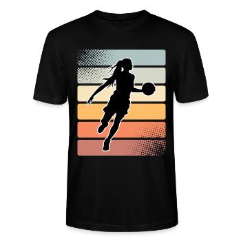 Basketball Basketball Women Basketball - Stanley/Stella CRAFTER Unisex Organic T-Shirt - black - Front - Alina (178cm) & Michal (187cm)