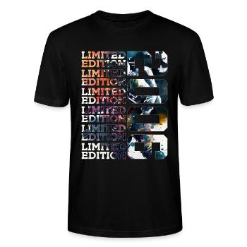 SPACE 20 ANS 2006 ASTRONAUTE 20E ANNIVERSAIRE - T-shirt bio CRAFTER Stanley Stella Unisexe - noir - Devant - Alina (178cm) & Michal (187cm)