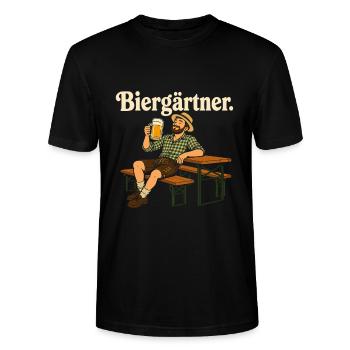 Biergärtner Bayern Volksfest - Stanley/Stella Unisex Bio-T-Shirt CRAFTER - Schwarz - Vorne - Alina (178cm) & Michal (187cm)