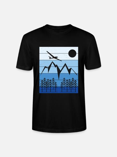 Segelflug Landschaft Design - Stanley/Stella Unisex Bio-T-Shirt CRAFTER - Schwarz
