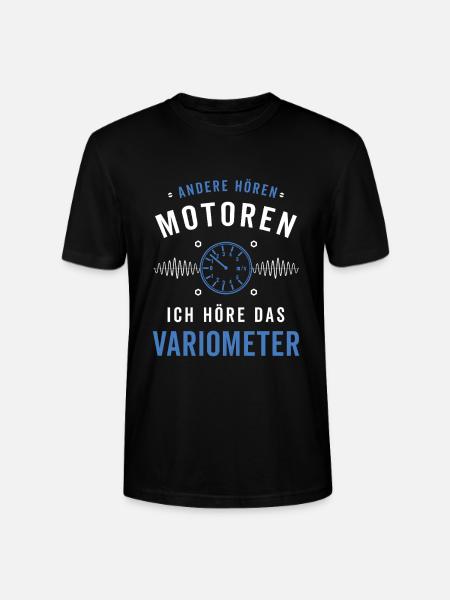 Ich höre das Variometer Segelflug - Stanley/Stella Unisex Bio-T-Shirt CRAFTER - Schwarz