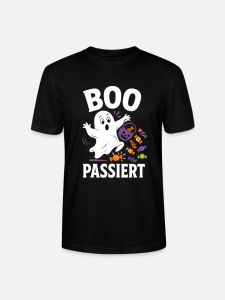 Boo Happens – Halloween Ghost with Candy - Stanley/Stella CRAFTER Unisex Organic T-Shirt - black
