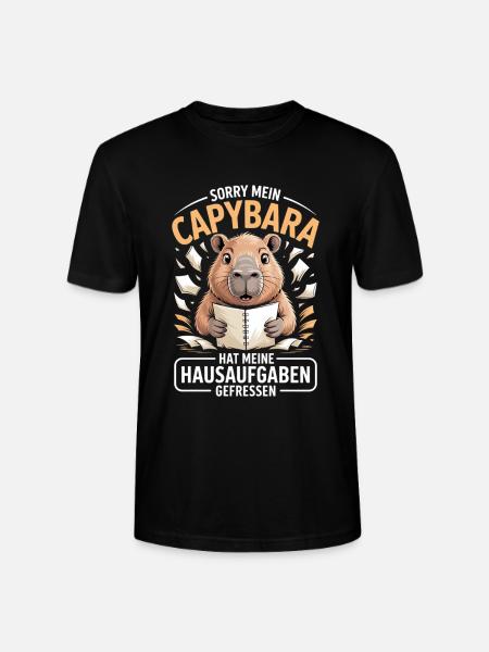 Capybara Hausaufgaben - Stanley/Stella Unisex Bio-T-Shirt CRAFTER - Schwarz