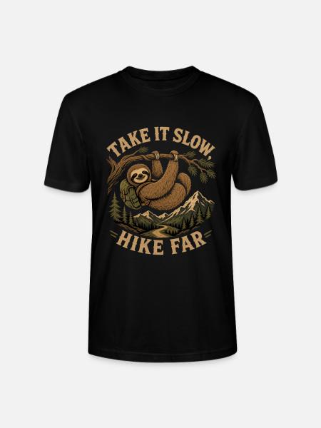 Take It Slow Hike Far Sloth - Stanley/Stella CRAFTER Unisex Organic T-Shirt - black