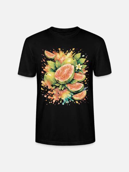 Goyave Tropique Fruit Exotique Splash Art - T-shirt bio CRAFTER Stanley Stella Unisexe - noir